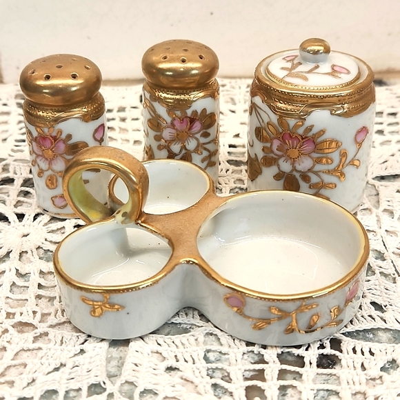 VTG Gold Condiments Set - Picture 2 of 15